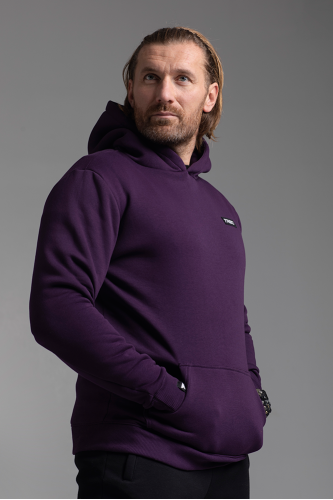 Fioletowa bluza męska z kapturem BASIC HOODIE 124 TREC VIOLET