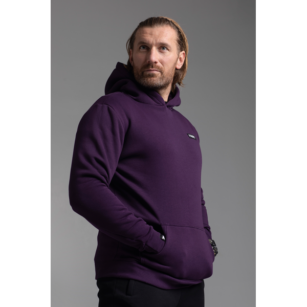 Fioletowa bluza męska z kapturem BASIC HOODIE 124 TREC VIOLET