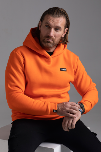 Pomarańczowa bluza męska z kapturem BASIC HOODIE 126 TREC ORANGE