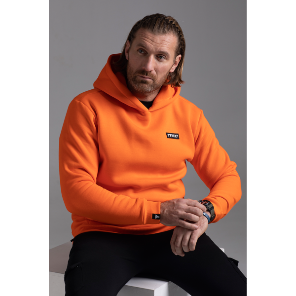 Pomarańczowa bluza męska z kapturem BASIC HOODIE 126 TREC ORANGE