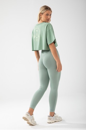 Legginsy damskie w kolorze szałwiowej zieleni TRECGIRL SPORT LEGGINGS 160 GREEN